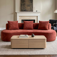Freya Curved Sofa and Orbis Coffee Table Set – Terracotta