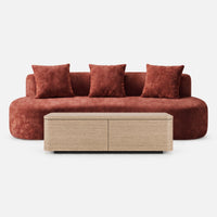 Freya Curved Sofa and Orbis Coffee Table Set – Terracotta