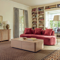 Freya Curved Sofa and Orbis Coffee Table Set – Terracotta