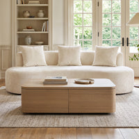 Freya Curved Sofa and Orbis Coffee Table Set – Ivory