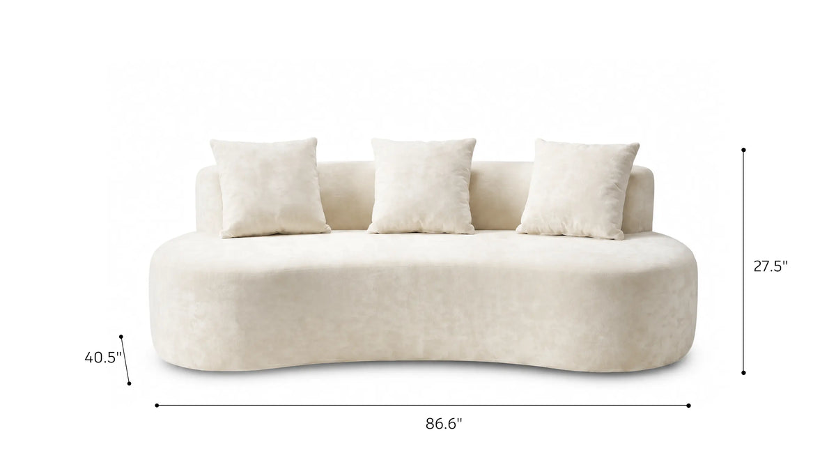 Freya Curved Sofa-Ivory