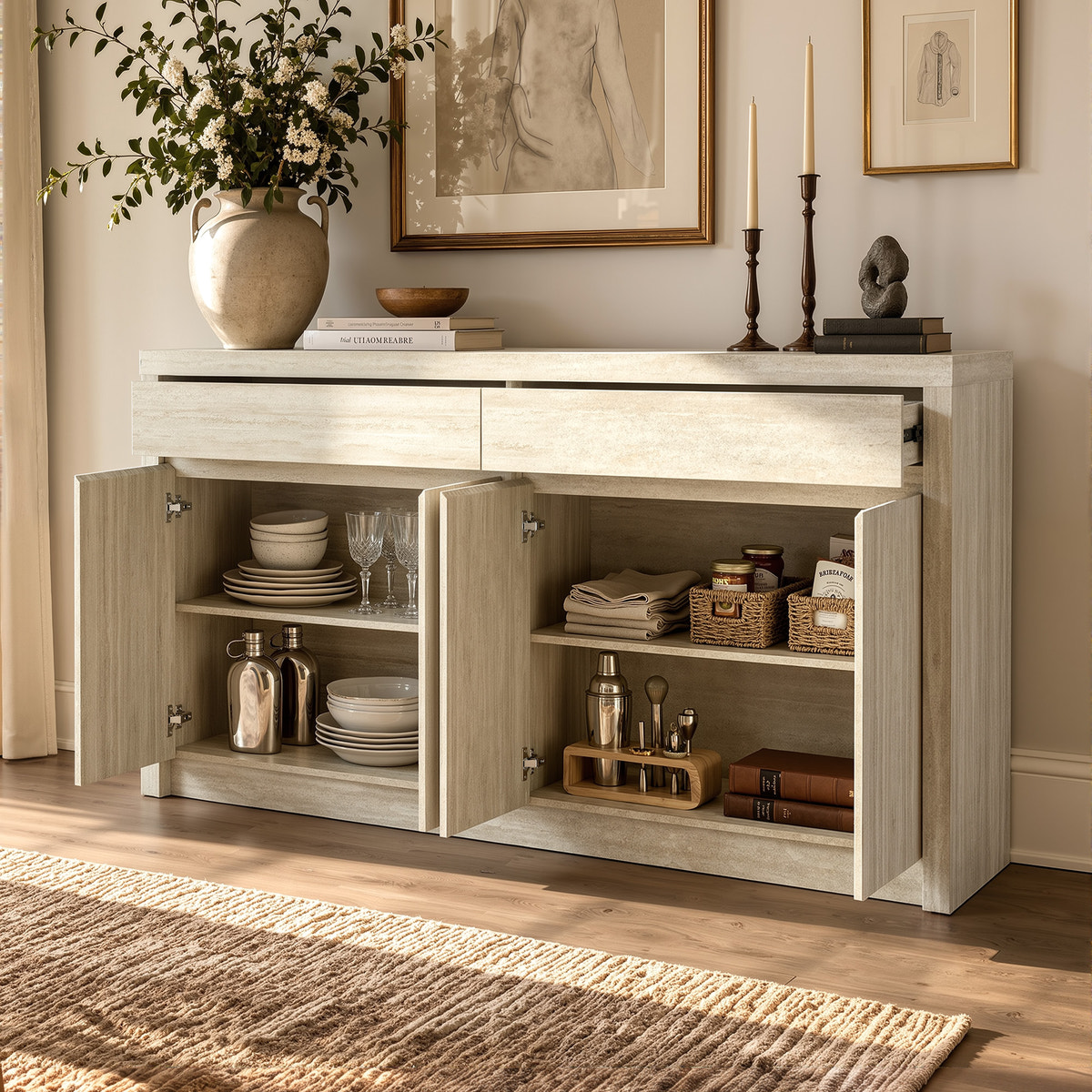 Travero Modern Buffet Sideboard