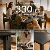 5-Piece Black Walnut Dining Set for 4