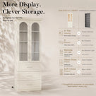 Arched Display Cabinet with Glass Doors and Integrated Lighting