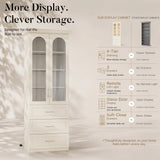 Arched Display Cabinet with Glass Doors and Integrated Lighting
