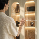 Arched Display Cabinet with Glass Doors and Integrated Lighting