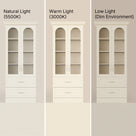 Arched Display Cabinet with Glass Doors and Integrated Lighting