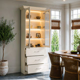 Arched Display Cabinet with Glass Doors and Integrated Lighting