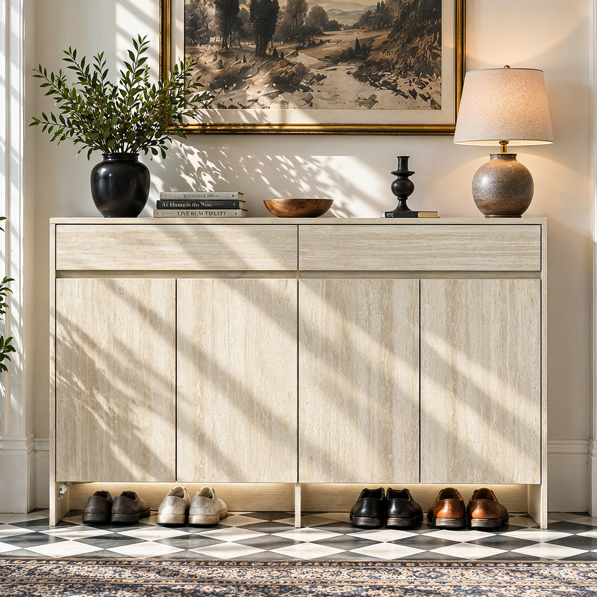 Travero Sensor-Lit Shoe Cabinet