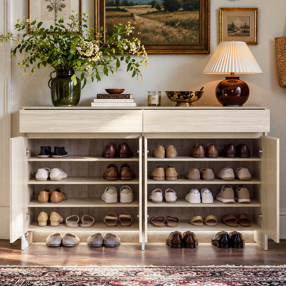 Travero Sensor-Lit Shoe Cabinet