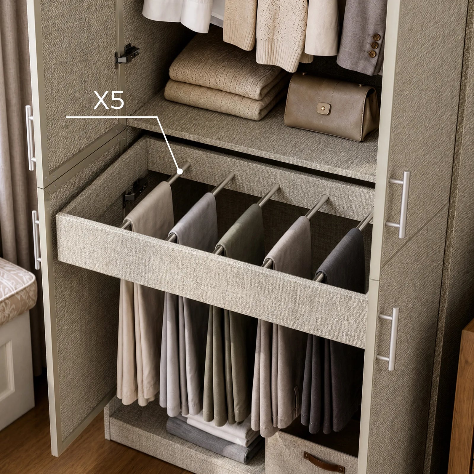 Pull-Out Pants Rack System