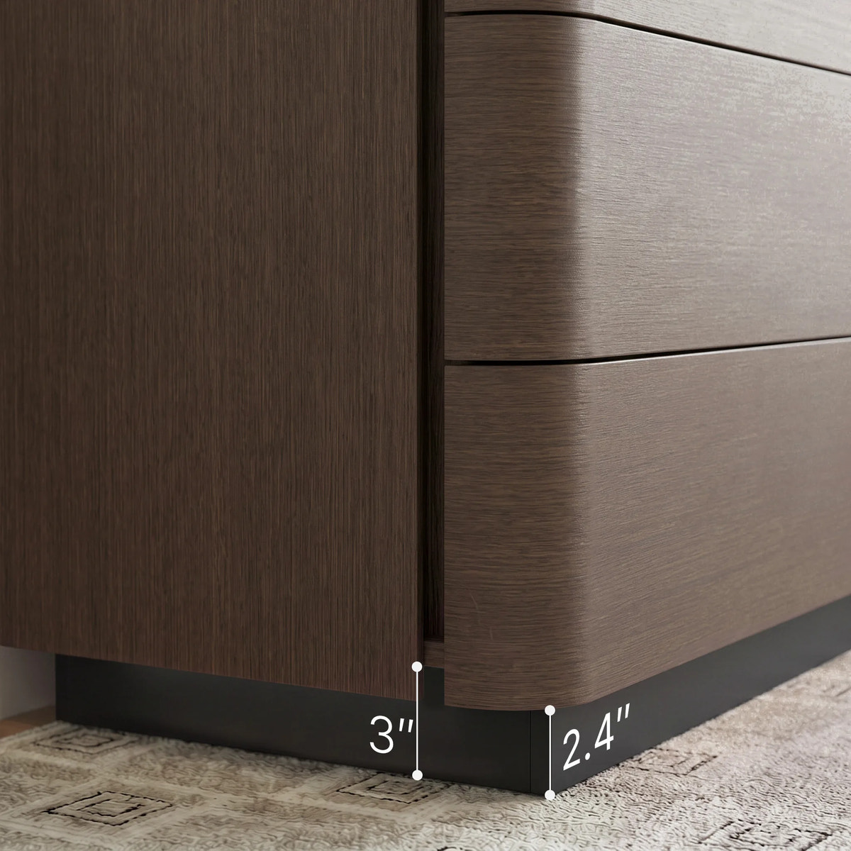 Orbis Soft Curve 8-Drawer Dresser – Black Walnut