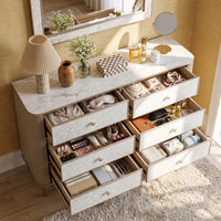 Nacre Mother-of-Pearl Inspired Dresser & Mirror Set