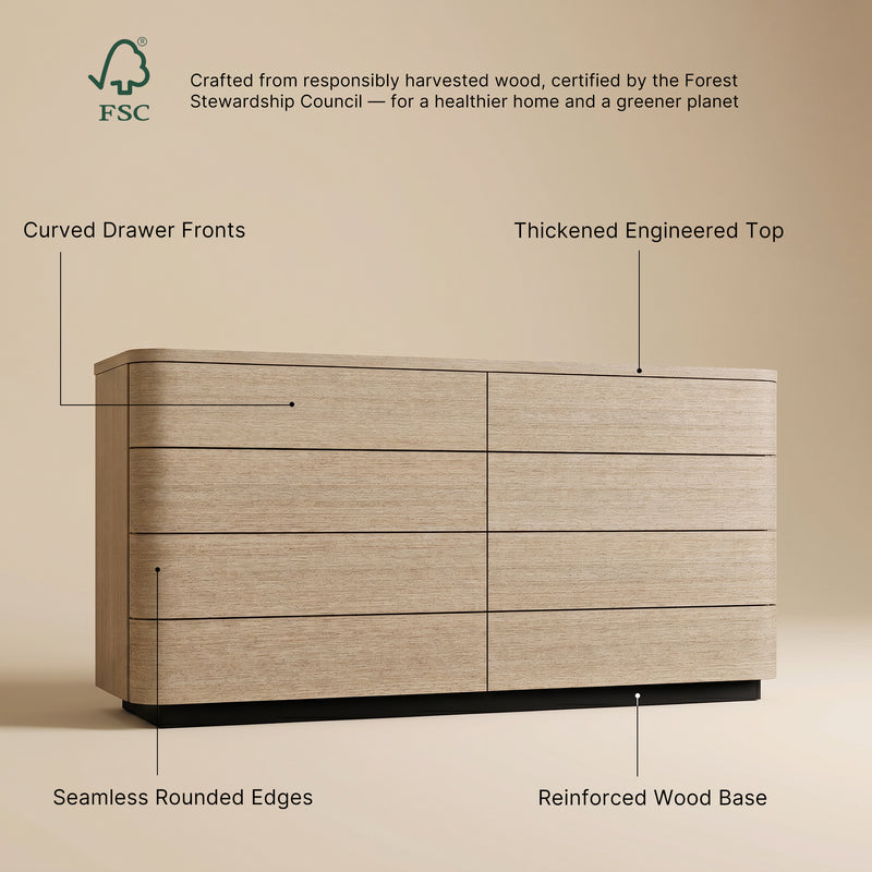 Orbis Soft Curve Drawer Dresser