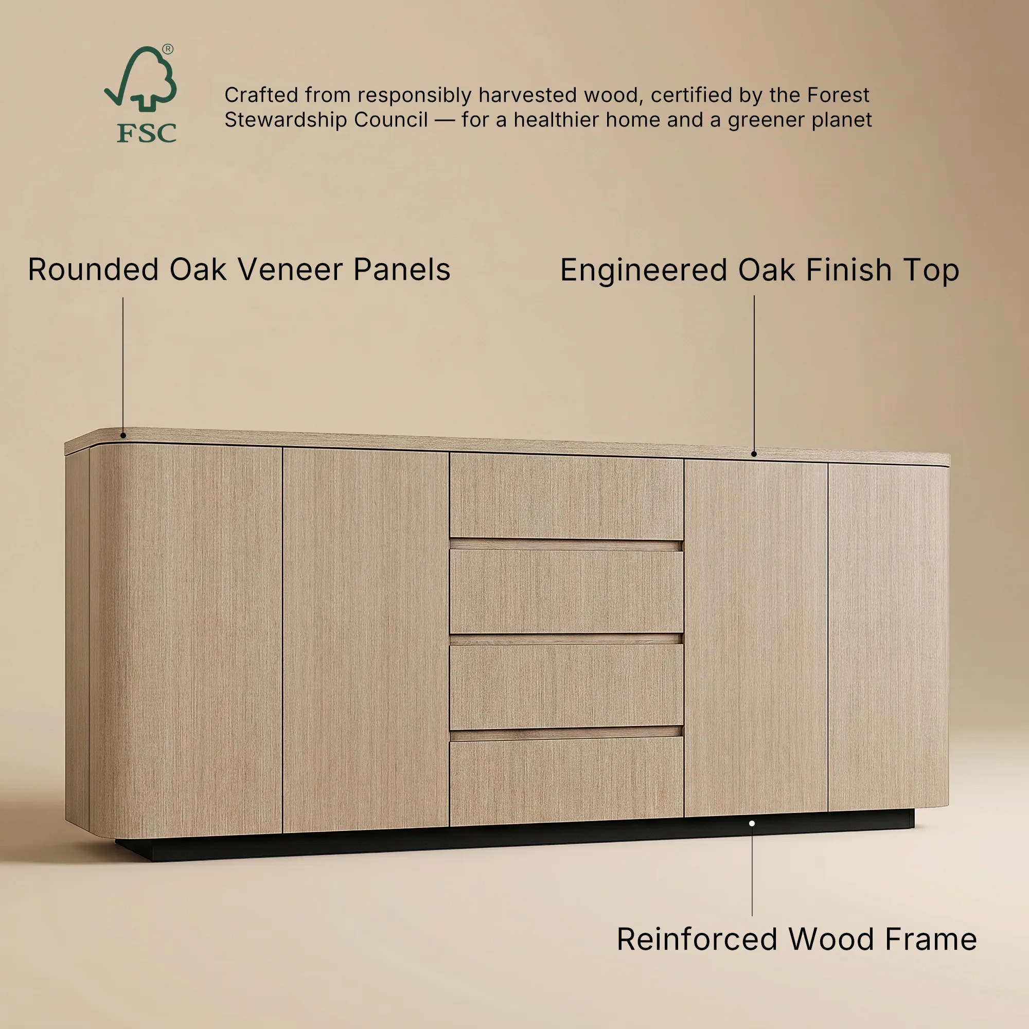 Orbis Rounded Edge Sideboard