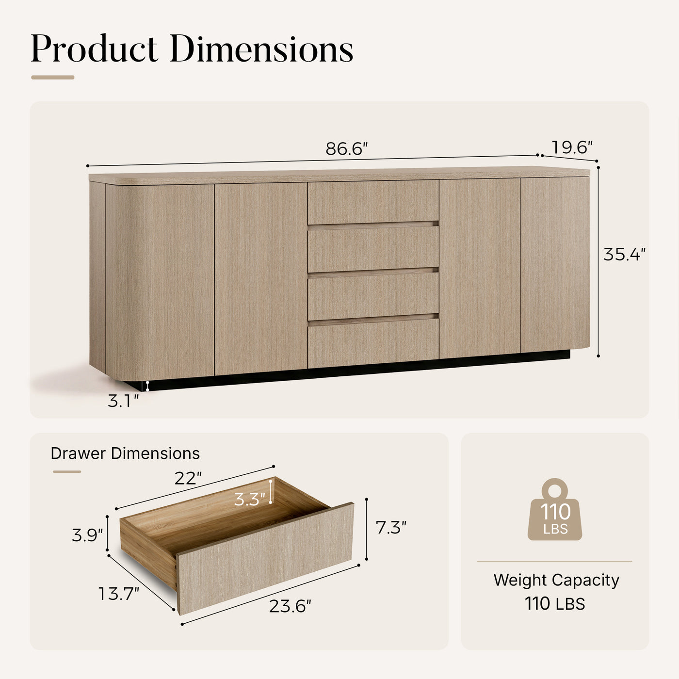Orbis Rounded Edge Sideboard