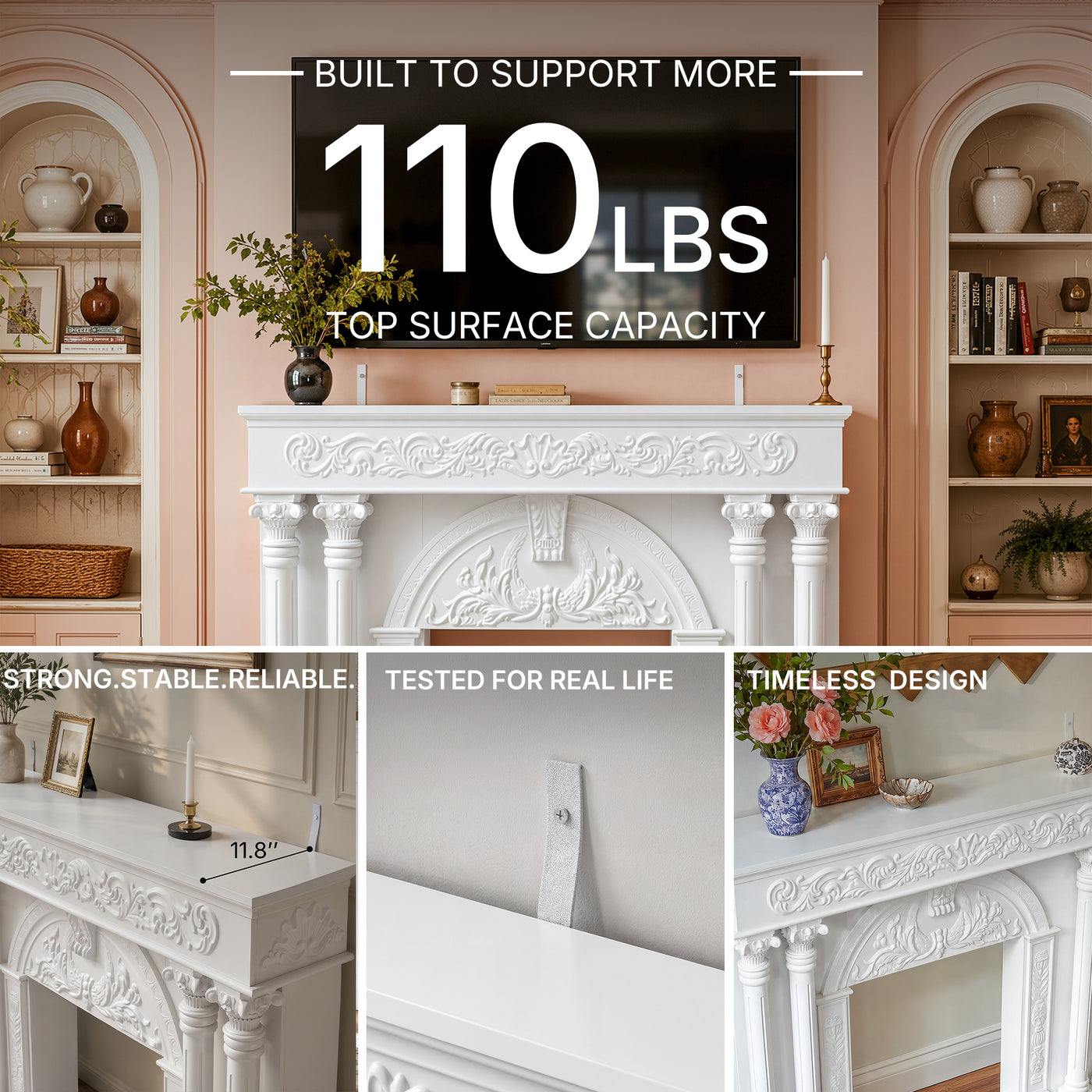 Relievo Grand Carved Fireplace Mantel