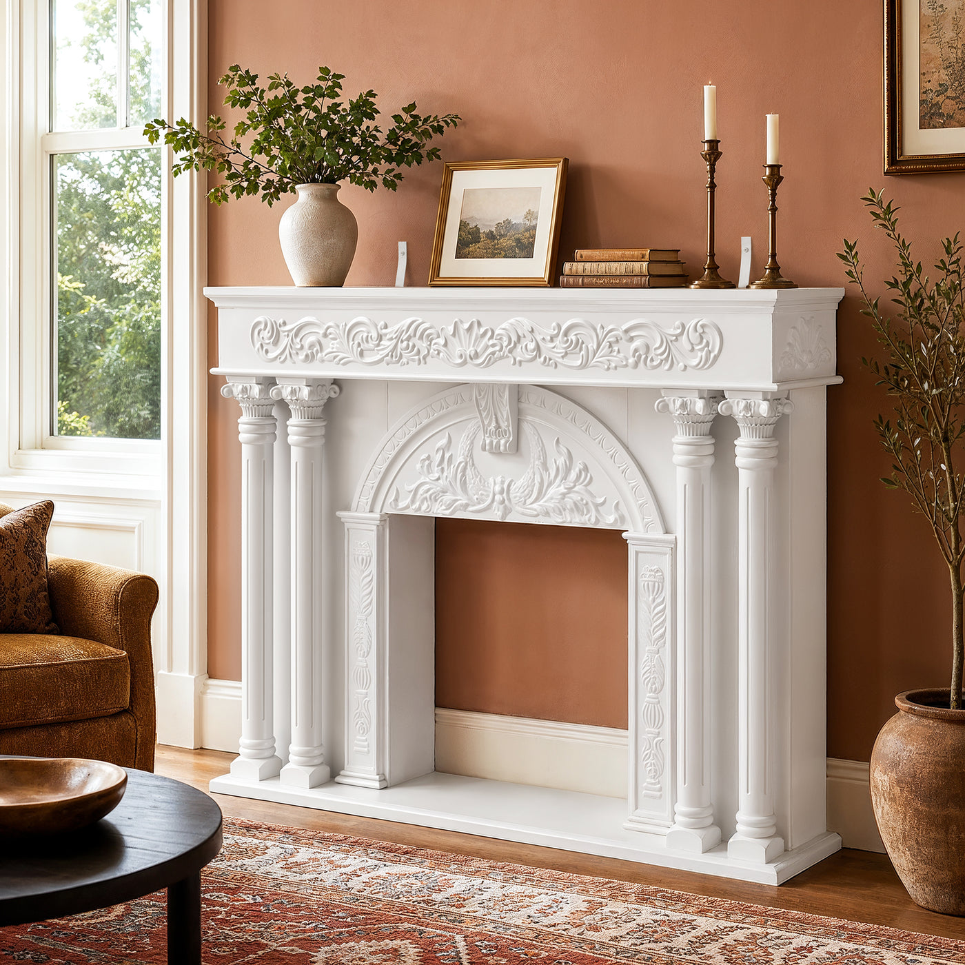 Relievo Grand Carved Fireplace Mantel