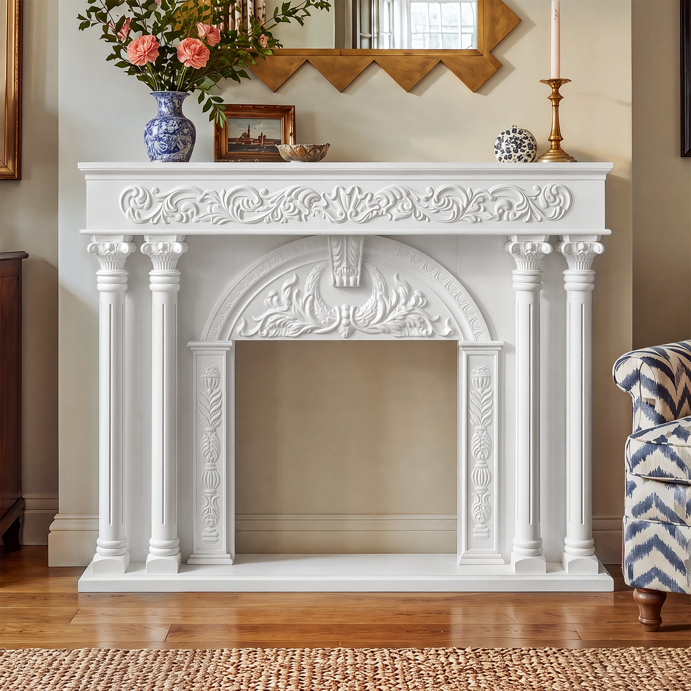 Relievo Grand Carved Fireplace Mantel