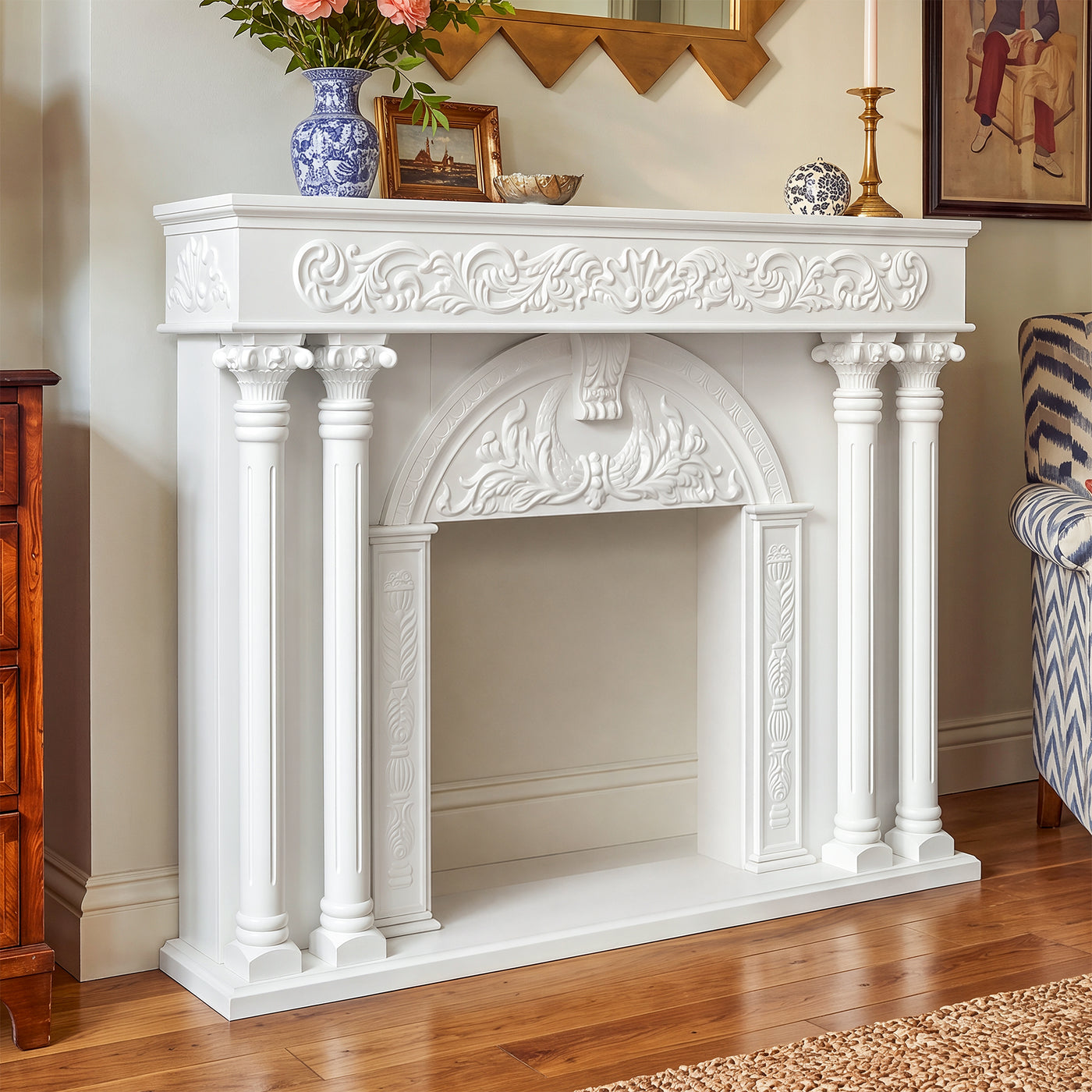 Relievo Grand Carved Fireplace Mantel