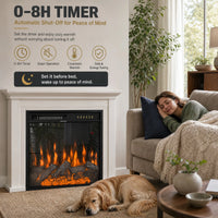 24-inch Electric Fireplace Insert with 12-Color Flame