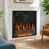 24-inch Electric Fireplace Insert with 12-Color Flame