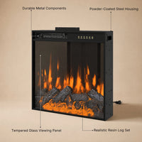 24-inch Electric Fireplace Insert with 12-Color Flame