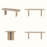 Rounded Edge Wood Grain Dining Table with Metal Frame