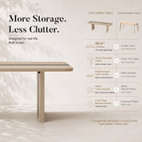 Rounded Edge Wood Grain Dining Table with Metal Frame