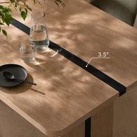 Rounded Edge Wood Grain Dining Table with Metal Frame