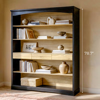Bookcase and Display Cabinet with 5 Shelves and 3 Drawers