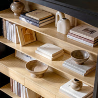 Bookcase and Display Cabinet with 5 Shelves and 3 Drawers