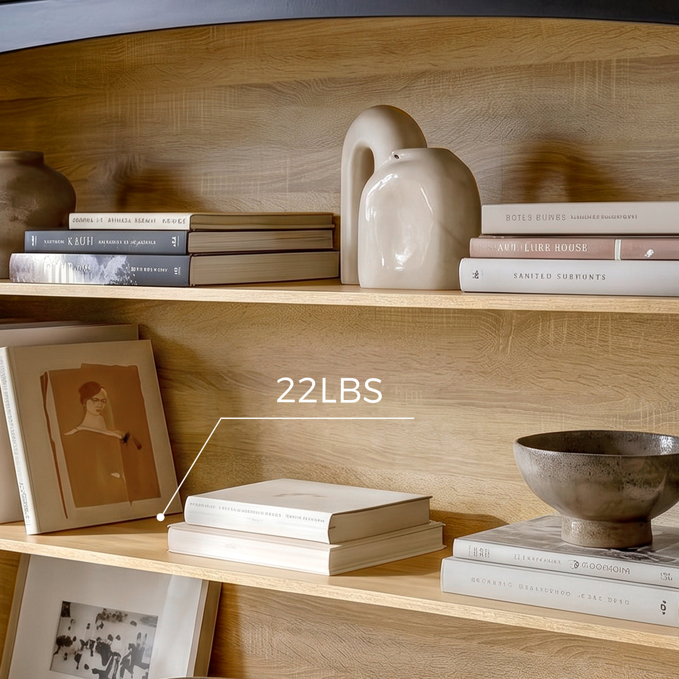 Bookcase and Display Cabinet with 5 Shelves and 3 Drawers