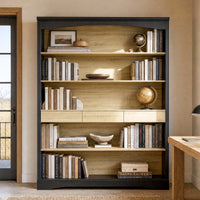 Bookcase and Display Cabinet with 5 Shelves and 3 Drawers