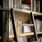 Double Bookcase with Rolling Ladder and 6-Tier Shelves