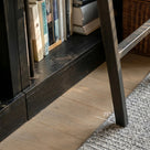 Double Bookcase with Rolling Ladder and 6-Tier Shelves