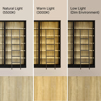 Double Bookcase with Rolling Ladder and 6-Tier Shelves