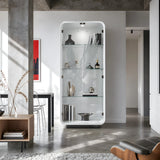 5-Tier Glass Display Cabinet with LED Light