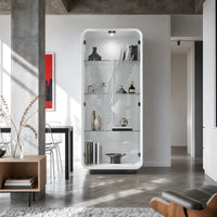 5-Tier Glass Display Cabinet with LED Light