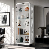 5-Tier Glass Display Cabinet with LED Light