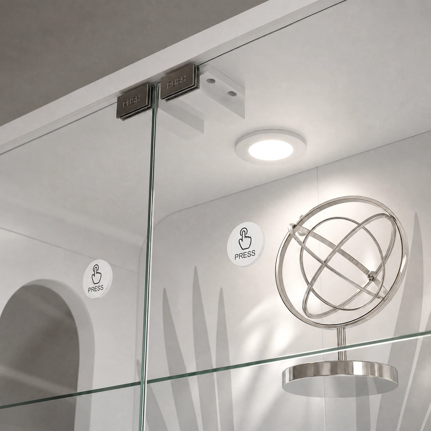 5-Tier Glass Display Cabinet with LED Light
