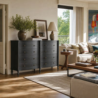 Curva 8-Drawer Double Dresser-Black