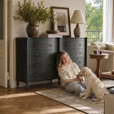 Curva 8-Drawer Double Dresser-Black