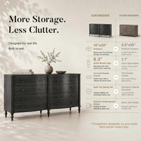 Curva 8-Drawer Double Dresser-Black