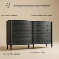 Curva 8-Drawer Double Dresser-Black