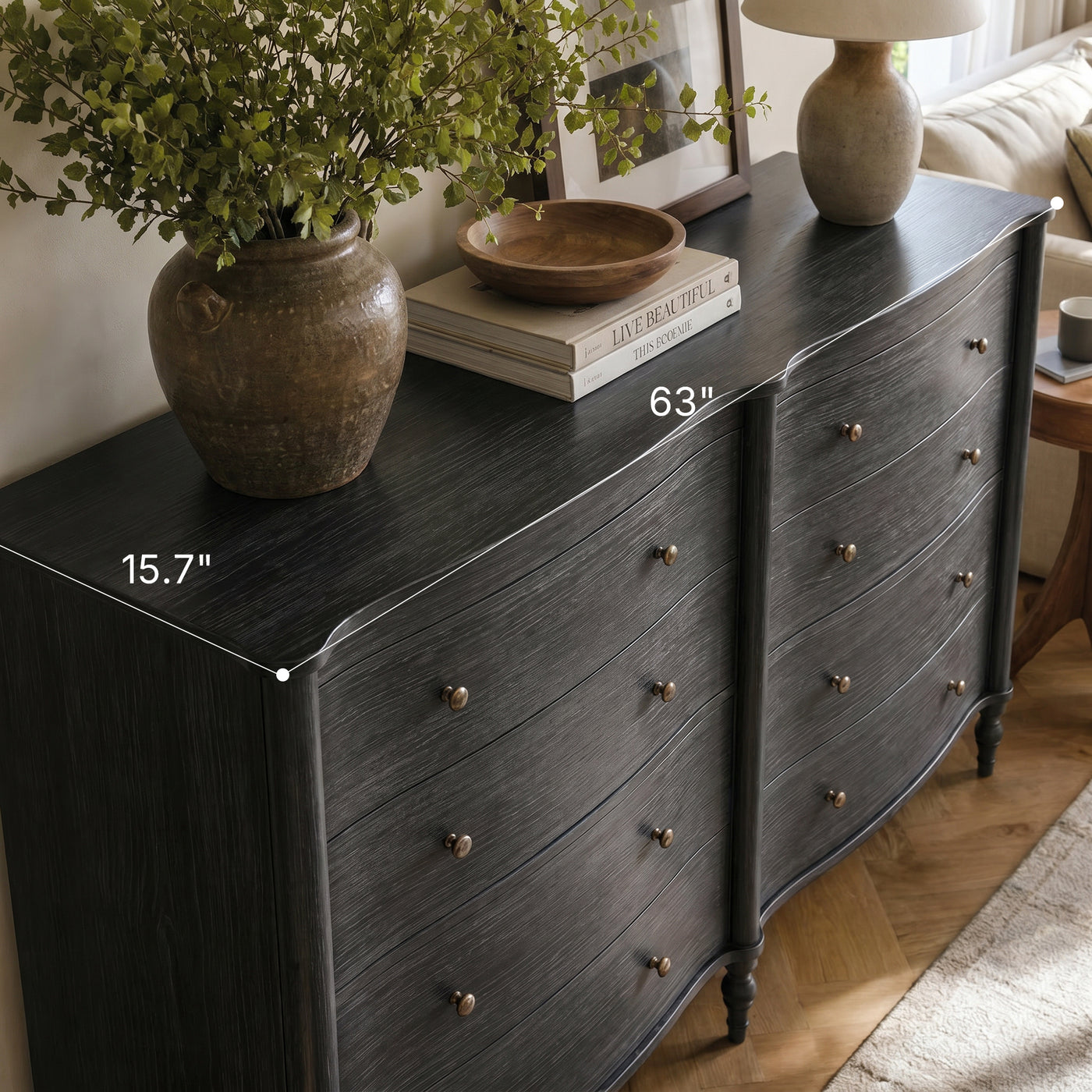 black victorian dresser An Ebonized Antique English Georgian Chest of Drawers/Dresser or entryways Antique Victorian Tall Dresser, Modern