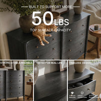 Curva 8-Drawer Double Dresser-Black