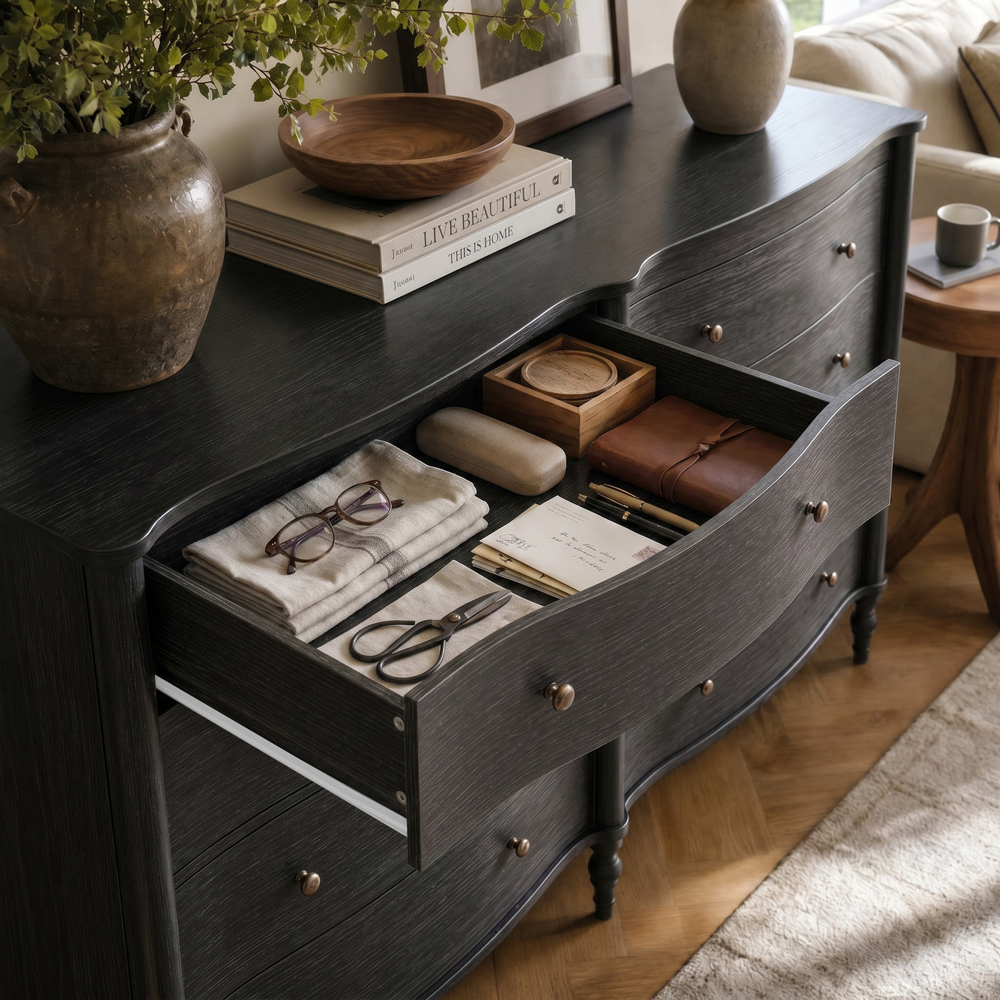 Curva 8-Drawer Double Dresser-Black – HOMSEE