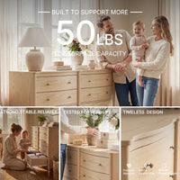 Curva 8-Drawer Double Dresser-Natural