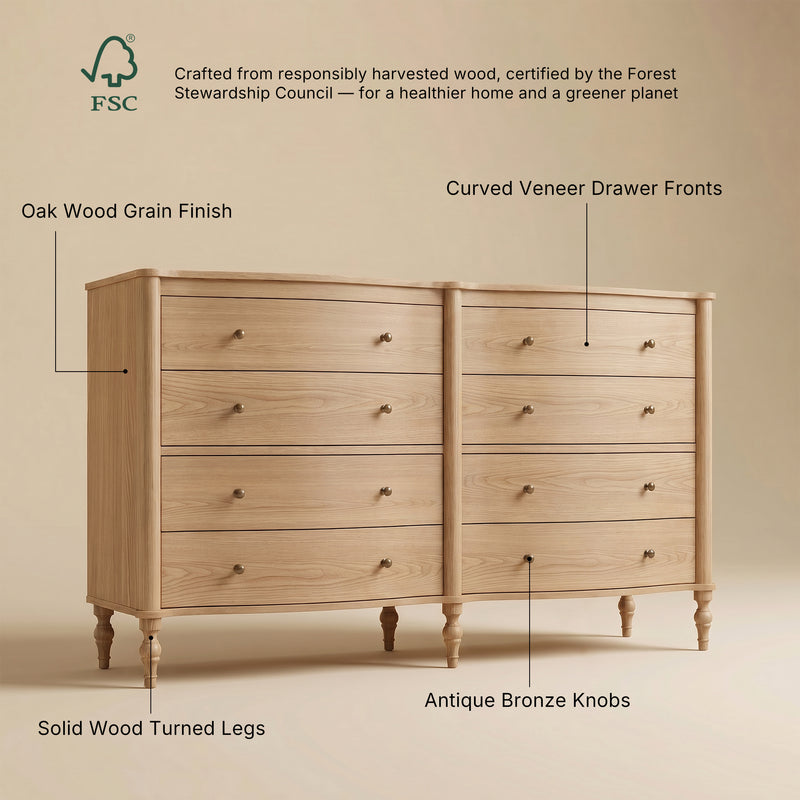 Curva 8-Drawer Double Dresser